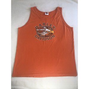 Harley Davidson Tank Top Mens XL Orange 2013